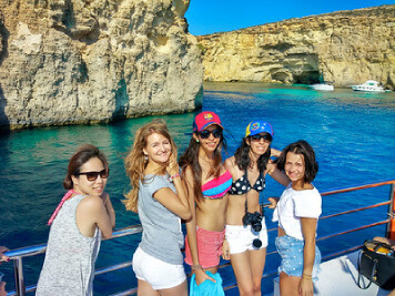 Students on a boat trip.